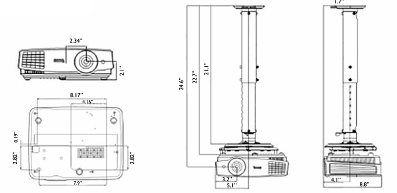 MX570 Ceiling Mount Chart